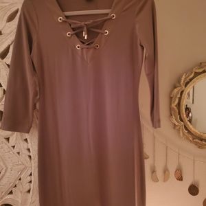 Khaki green slinky mini dress! WORN ONCE!